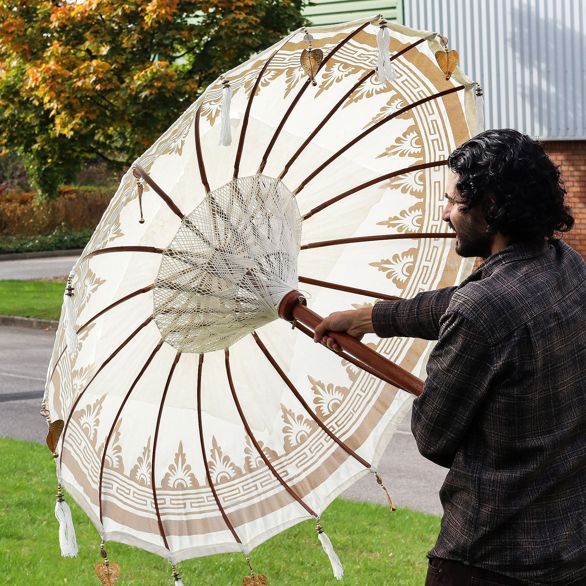 Bali Patio Parasol Garden Umbrella - Natural - 1.5m