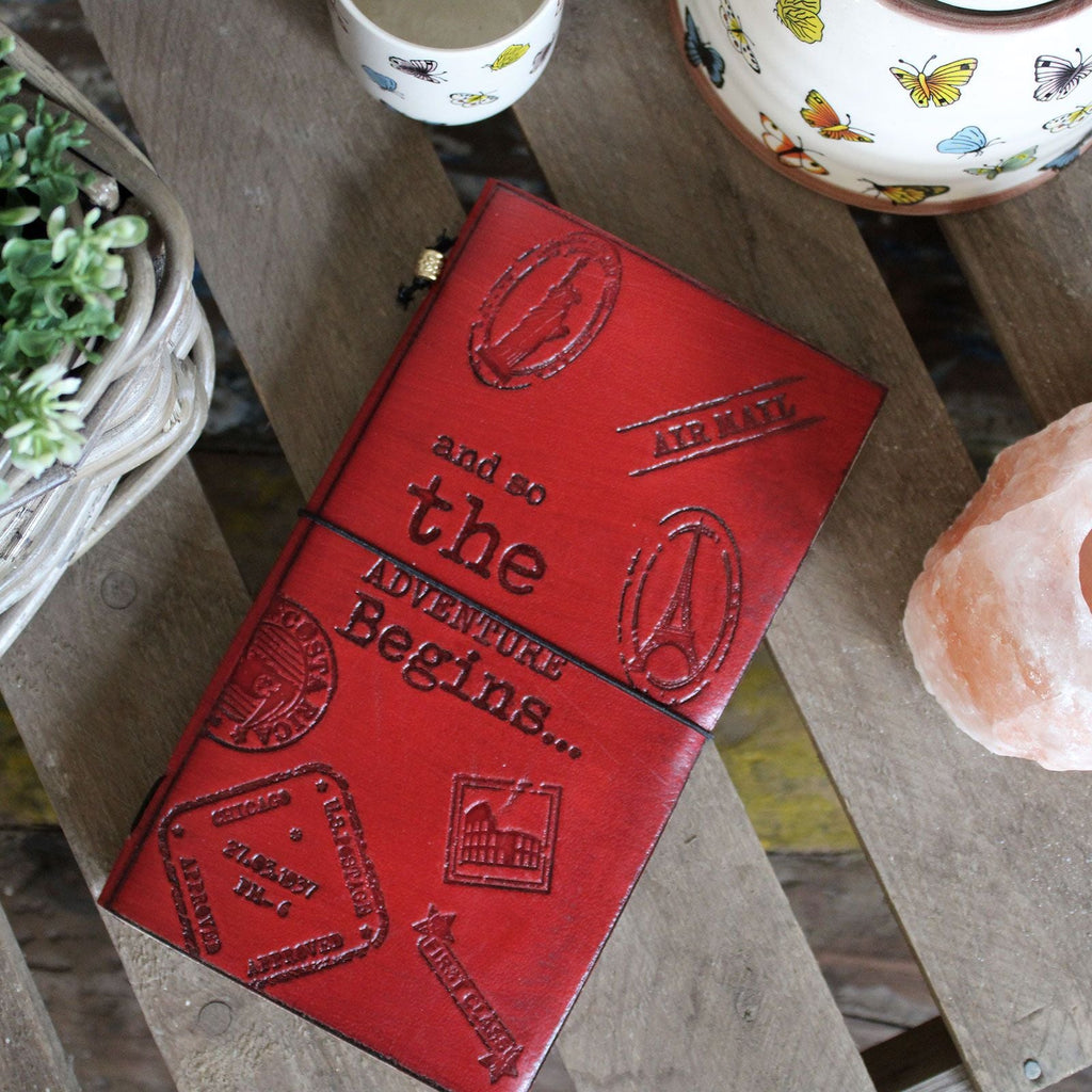 Handmade Leather  Journal- The Adventure Begins