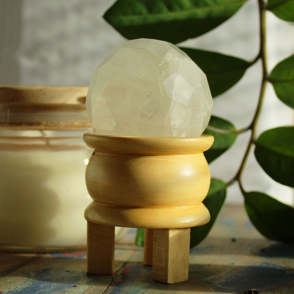 Gemstone Crystal Sphere & Stand - Rock Quartz