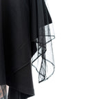 Poizen Industries Banshee Gothic Mini Dress - Cold Shoulder Mesh & Lace-Up