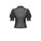 Dark in Love Viktoria Lace Ruffle Gothic Blouse in Black