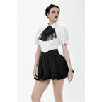 Dark in Love Lolita-Inspired Ruffled Mini Skirt in Black