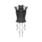 Dark in Love Seraphina Ruched Lace Goth Blouse in Black
