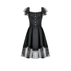 Dark in Love Black Gothic Sweet Bow Lace Lolita Dress