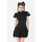 Dark in Love Lolita Bow-Trim Lace Dress