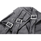 Dark in Love Chaos Reign Faux Leather Goth Mini Skirt in Black