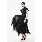 Dark in Love Seraphine Lace Shoulder Goth Top
