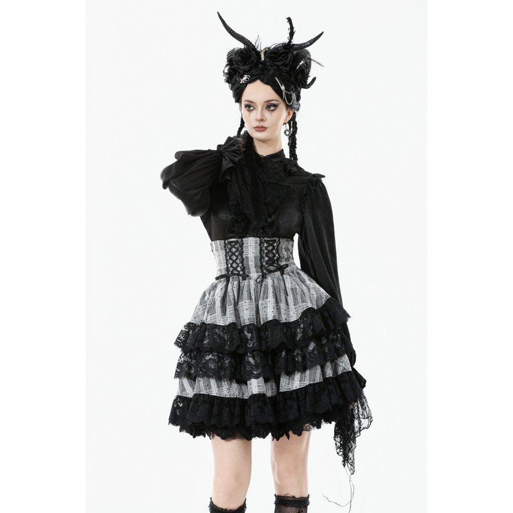 Dark in Love Hexa Layered Tartan Skirt