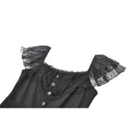 Dark in Love Black Gothic Sweet Bow Lace Lolita Dress