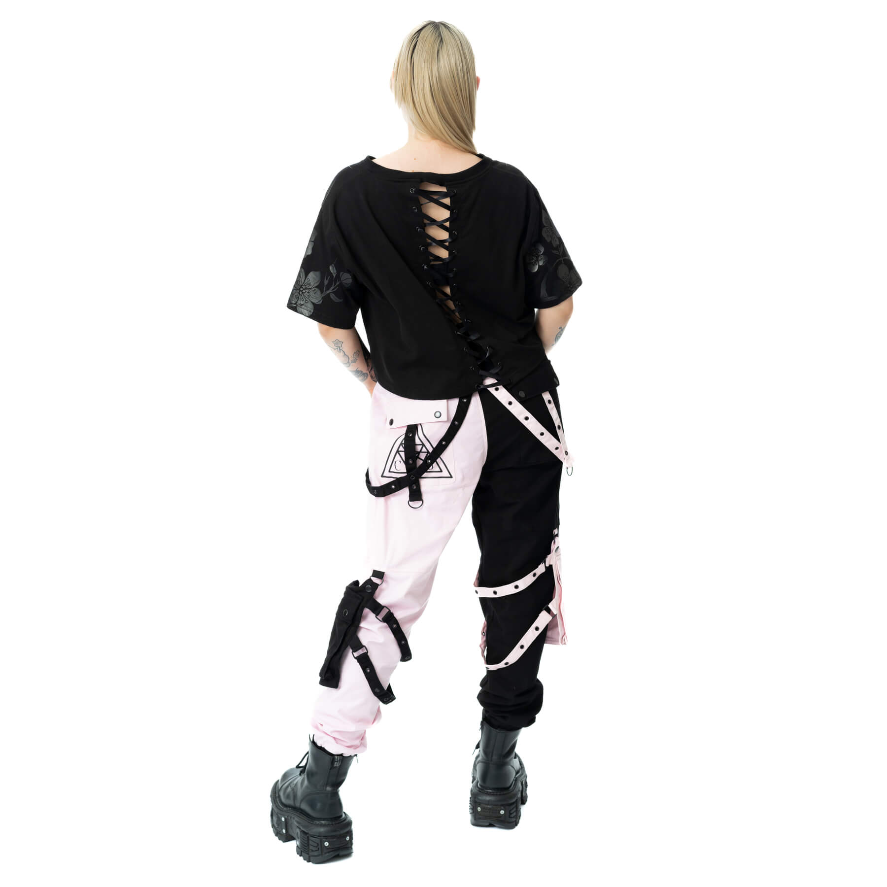 Chemical Black Ceil Crop Top – Ladies Black Gothic Cotton Crop Tee