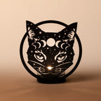 Alchemy Gothic Celestial Cat Tealight Holder