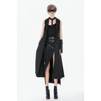 Dark in Love Collete Punk Sleeveless Long Fitted Coat