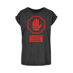 Do Not Disturb - Red Print Women's Extended Shoulder T-Shirt XS-5XL