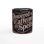 ✨ Powered by Caffeine & Spells – 11oz Witchy Ceramic Mug ✨ The perfect magical mug for coffee-loving witches! 🖤☕🧙‍♀️