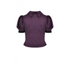 Dark In Love Druantia Puff Sleeve Blouse - Deep Purple