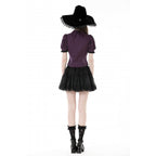 Dark In Love Druantia Puff Sleeve Blouse - Deep Purple