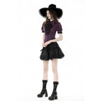 Dark In Love Druantia Puff Sleeve Blouse - Deep Purple
