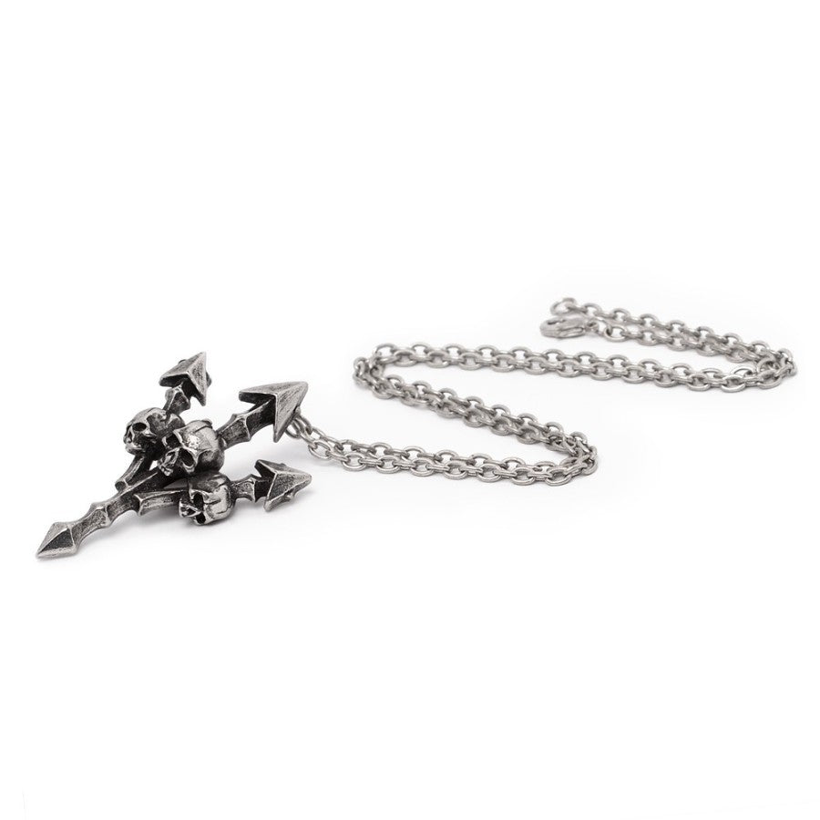 Alchemy Gothic Deadly Trident Skull Pendant