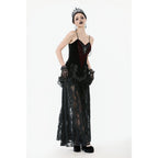 Dark in Love Morrigan Velvet & Lace Chain-Detail Top