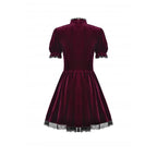 Dark in Love Ophelia Lace Collar Burgundy Velvet Goth Dress