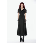 Dark In Love Dalaria High Waist Gothic Long Skirt - Lace Inset Panel