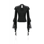 Dark in Love Gothic Velvet Lace High-Neck Top