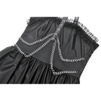 Dark in Love Harness Chain Faux Leather Mini Dress