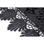 Dark in Love Melisandre Embroidered Velvet Mesh Goth Skirt in Black
