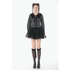 Dark In Love Beatrix Goth Satin Ruffled Overskirt