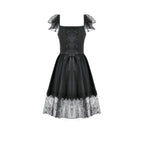 Dark in Love Black Gothic Sweet Bow Lace Lolita Dress