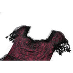 Dark in Love Burgundy & Black Lace Princess Dress with Stars Lace