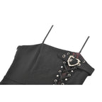 Dark in Love Nyssa Black & Red Strap Detail Goth Mini Dress