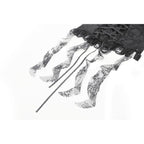 Dark in Love Seraphina Ruched Lace Goth Blouse in Black