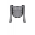 Dark in Love Lyra Fishnet Off-Shoulder Gothic Mesh Top