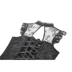 Dark in Love Seraphina Ruched Lace Goth Blouse in Black