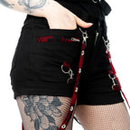 Heartless Honora Shorts for Ladies in Black and Red Check