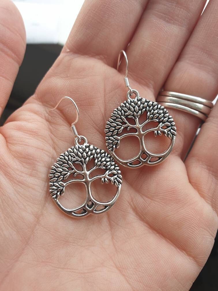Tree Of Life Dangly Charm Earrings In Gift Bag