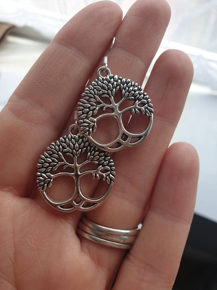 Tree Of Life Dangly Charm Earrings In Gift Bag