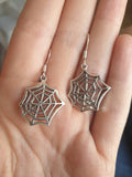 Cobweb Dangly Charm Earrings In Gift Bag, Halloween Fun, Gifts For Her