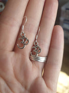 Ohm Meditation Yoga Symbol Dangly Charm Earrings In Gift Bag, Spiritual Gifts