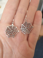 Cobweb Dangly Charm Earrings In Gift Bag, Halloween Fun, Gifts For Her