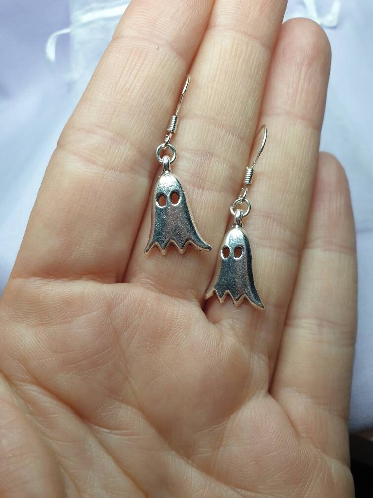 Ghost Dangly Charm Earrings In Gift Bag Perfect For Halloween