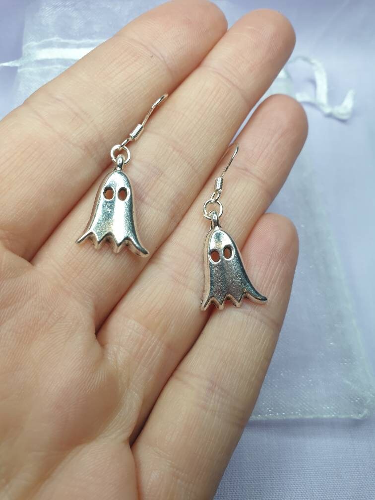 Ghost Dangly Charm Earrings In Gift Bag Perfect For Halloween