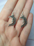 Moon Dangly Charm Earrings In Gift Bag, Stocking Filler, For Her