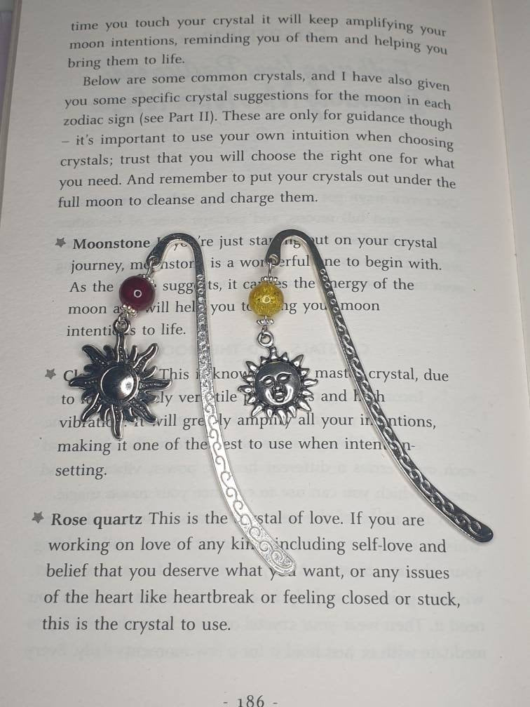 Sun Charm Bookmark In Gift Bag, Reader Gift, Book Lover, Celestial