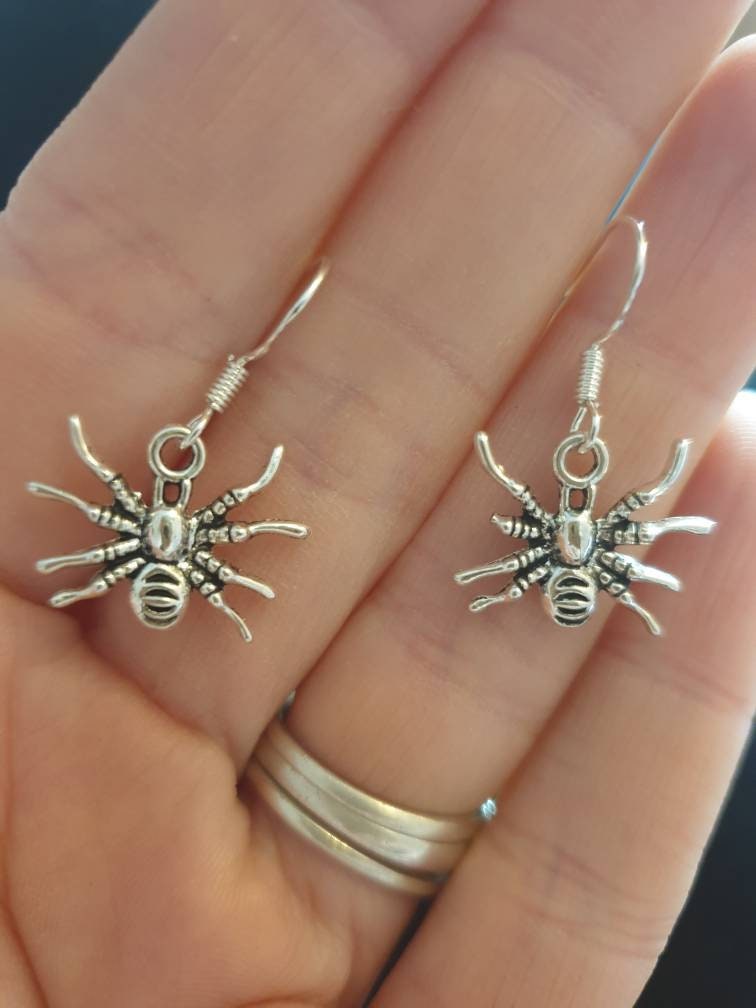 Spider Dangly, Charm Earrings In Gift Bag Perfect For Halloween