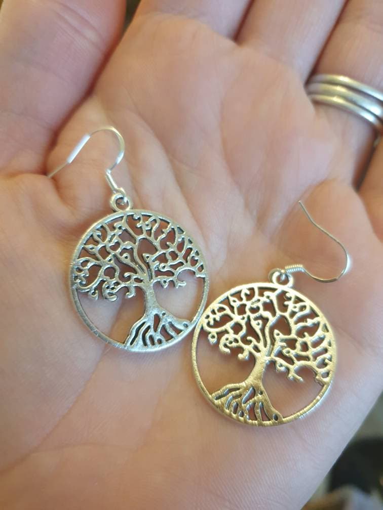 Tree Of Life Dangly Charm Earrings In Gift Bag, Spiritual, Nature Lover, Gifts For Her