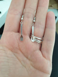 Fork & Spoon, Cutlery, Dangly Charm Earrings, In Gift Bag, Novelty Earrings, Fun Jewellery, Stocking Filler