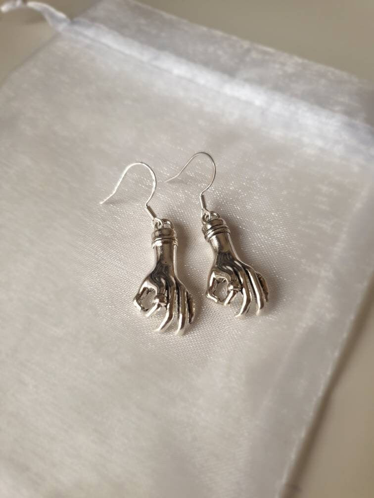 Hand Charm Earrings, Gifts For Her, Fun Jewellery