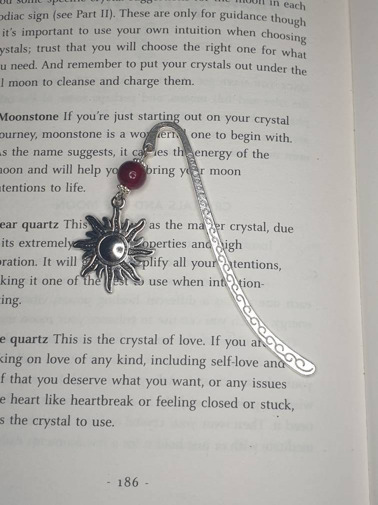 Sun Charm Bookmark In Gift Bag, Reader Gift, Book Lover, Celestial